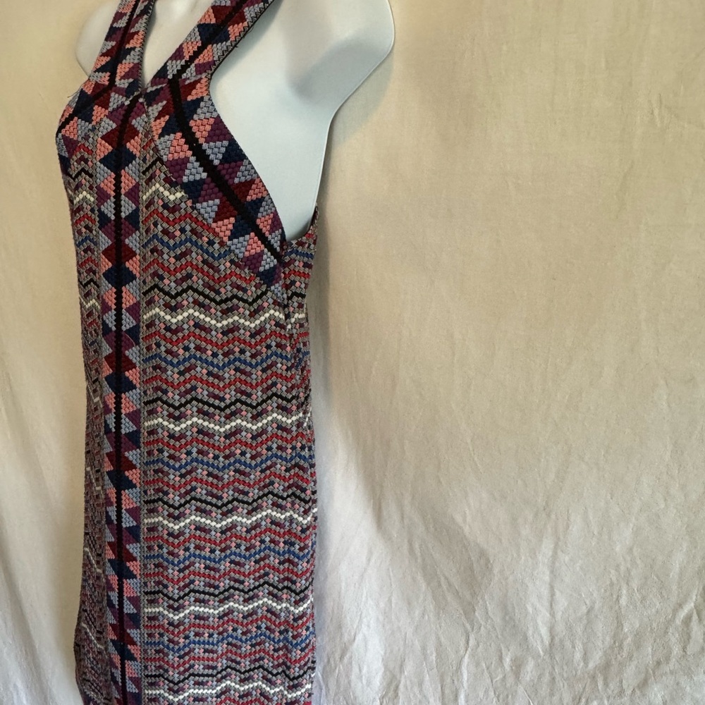 C-127 BCBG MaxAzria Colorful Woven Sleeveless MIDI Dress Size M - Picture 6 of 12
